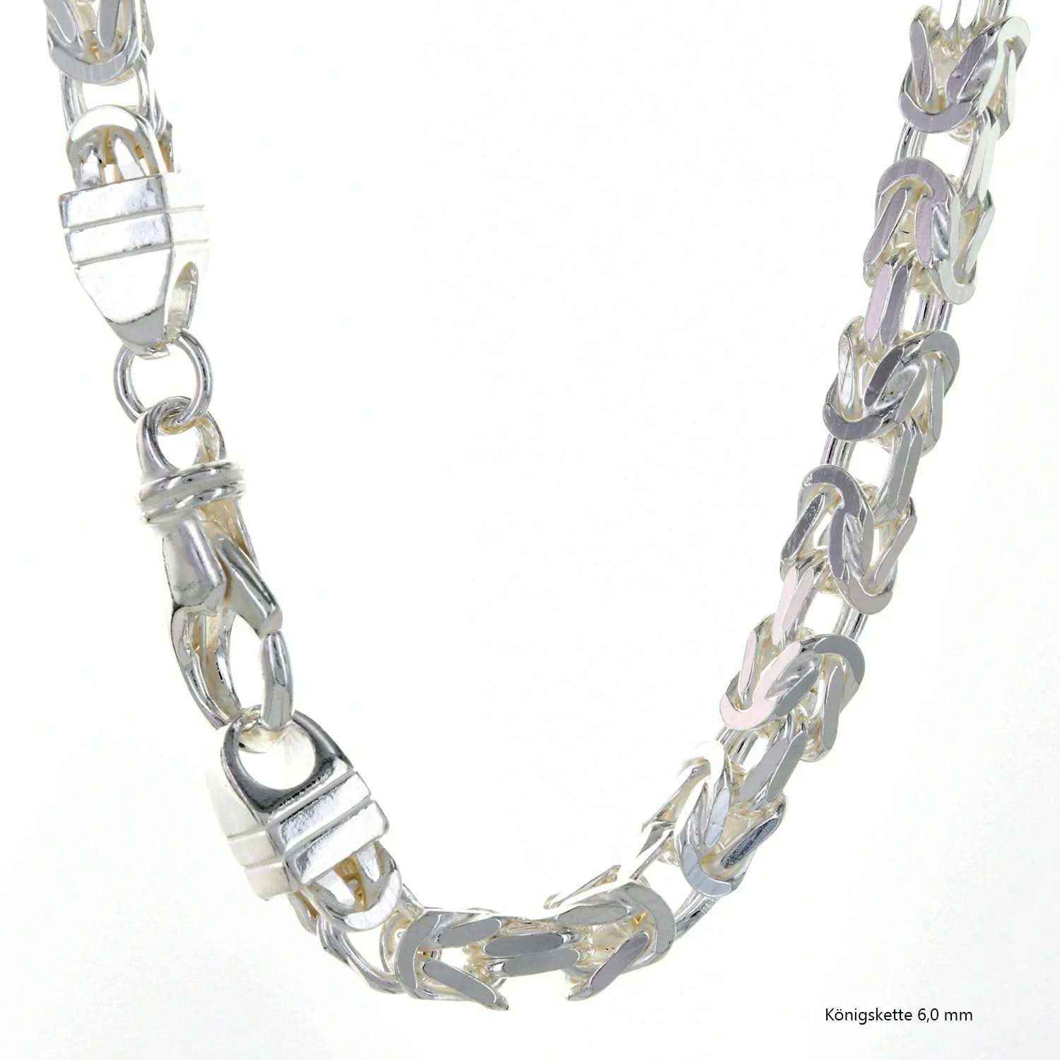 Königskette Halskette oder Armband Breite 6,0 mm - massiv 925 Sterlingsilber Auswahl - Firma Holzenplotz - Silberketten-Goldketten.de 