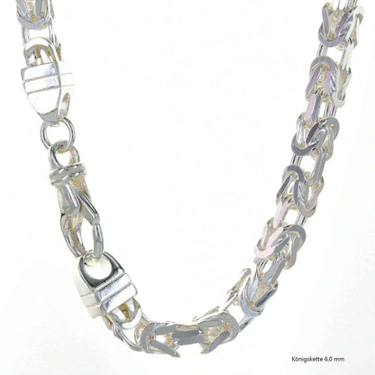 Königskette Halskette oder Armband Breite 6,0 mm - massiv 925 Sterlingsilber Auswahl - Firma Holzenplotz - Silberketten-Goldketten.de 