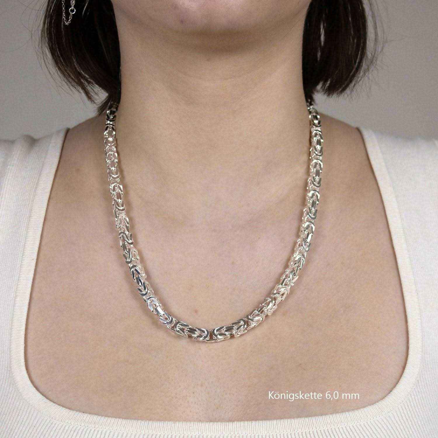 Königskette Halskette oder Armband Breite 6,0 mm - massiv 925 Sterlingsilber Auswahl - Firma Holzenplotz - Silberketten-Goldketten.de 
