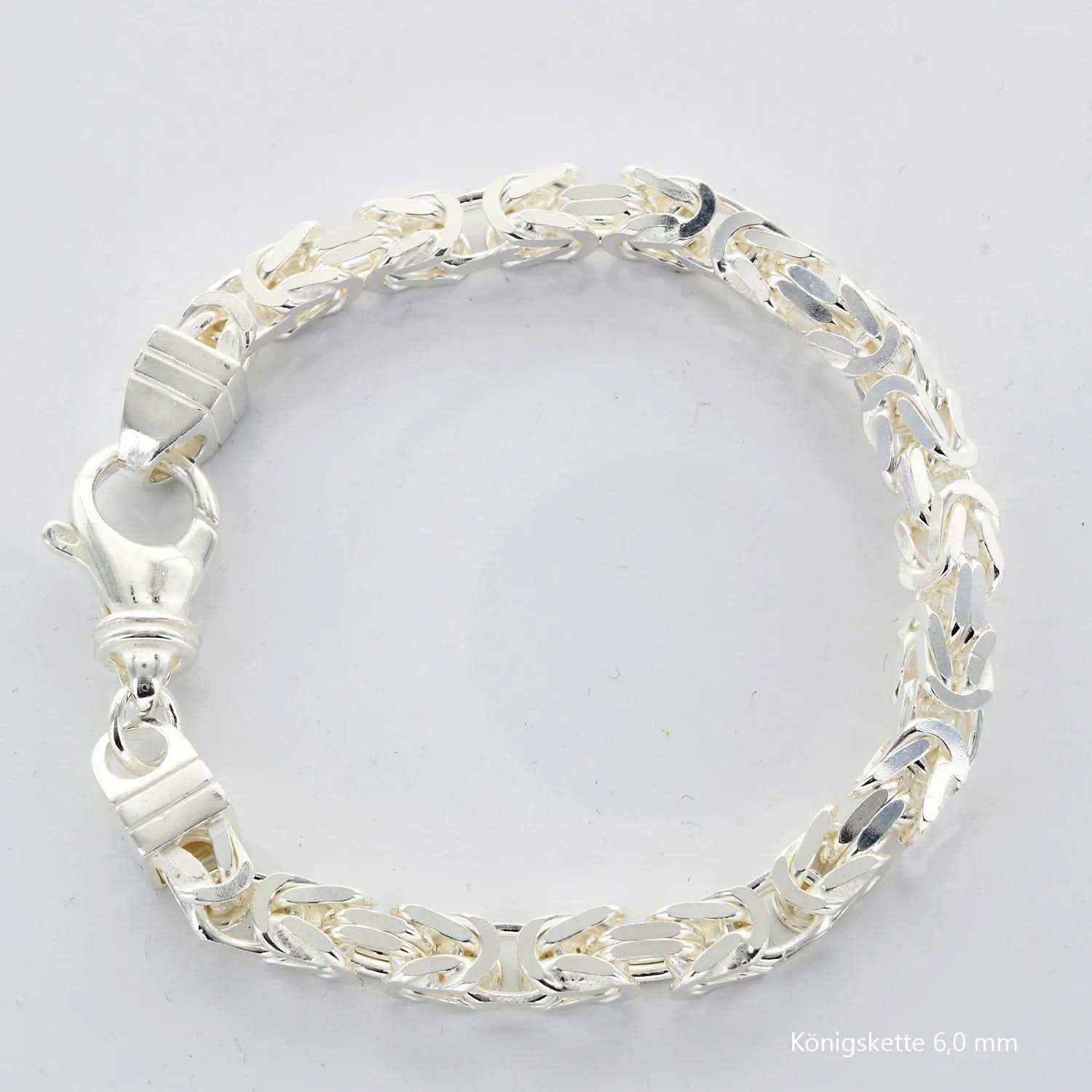 Königskette Halskette oder Armband Breite 6,0 mm - massiv 925 Sterlingsilber Auswahl - Firma Holzenplotz - Silberketten-Goldketten.de 