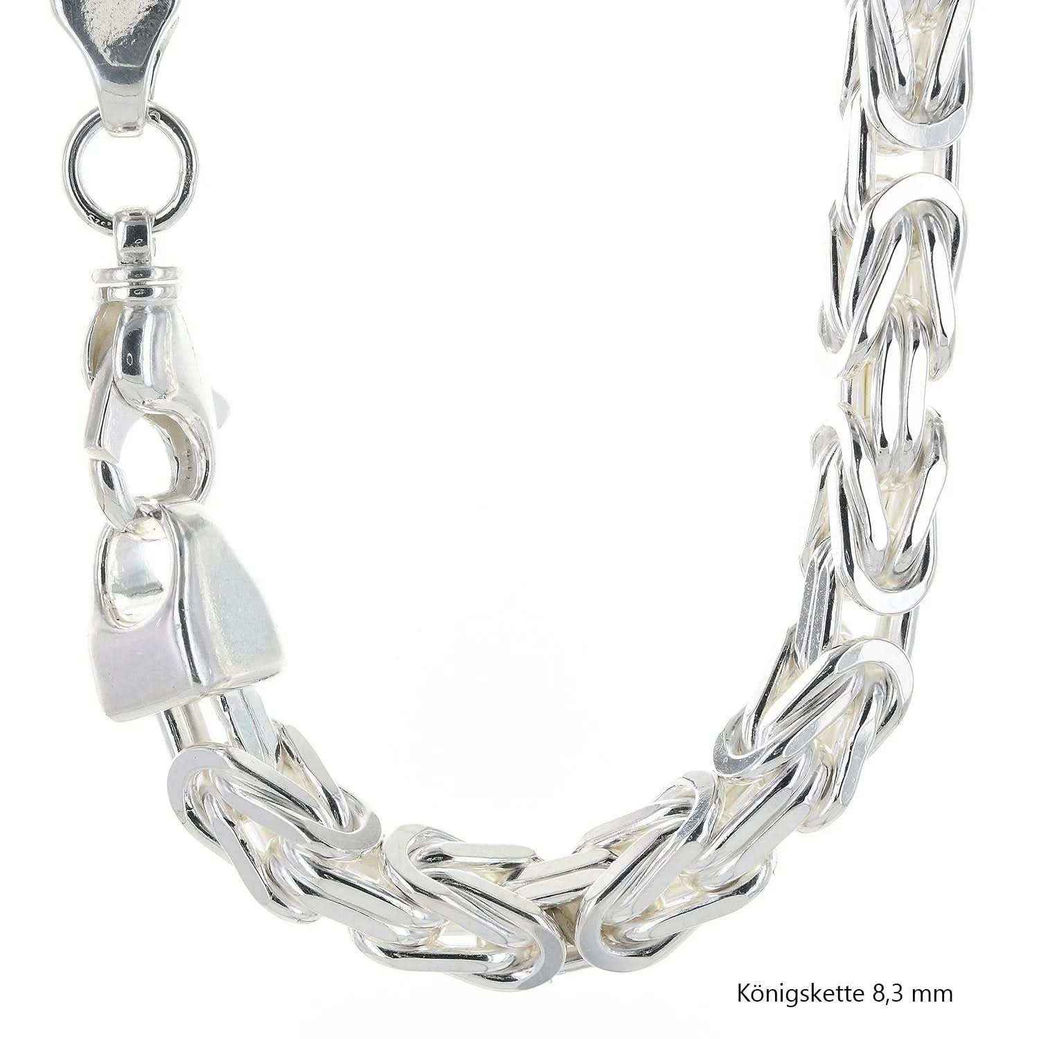 Königskette Halskette oder Armband Breite 8,3 mm - massiv 925 Sterlingsilber Auswahl - Firma Holzenplotz - Silberketten-Goldketten.de 