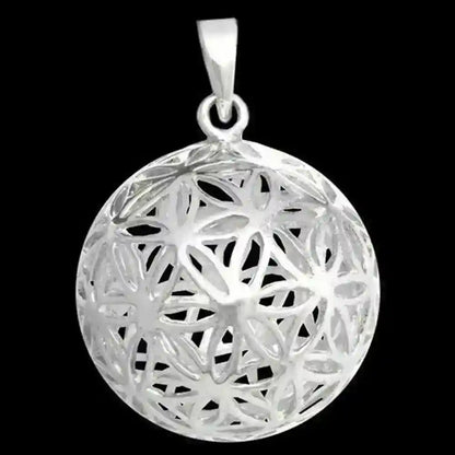 Kugel-Anhänger Die Blume des Lebens 925 Silber Flower of Life - Blume des Lebens - Durchmesser 23mm