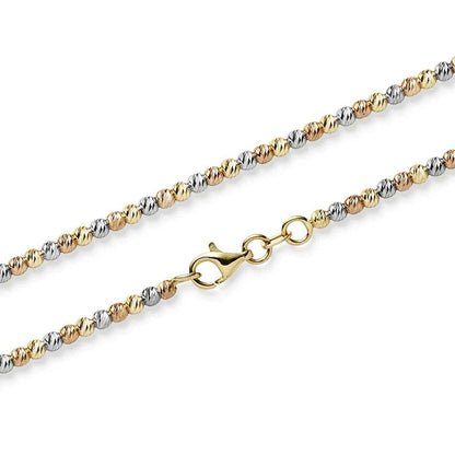 Kugelkette diamantiert 2,2 mm 585-14 Karat Gelbgold Rotgold Weißgold - Firma Holzenplotz - Silberketten-Goldketten.de 