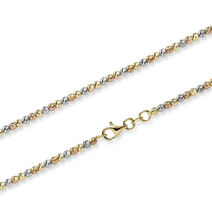 Kugelkette diamantiert 2,2 mm 585-14 Karat Gelbgold Rotgold Weißgold - Firma Holzenplotz - Silberketten-Goldketten.de 