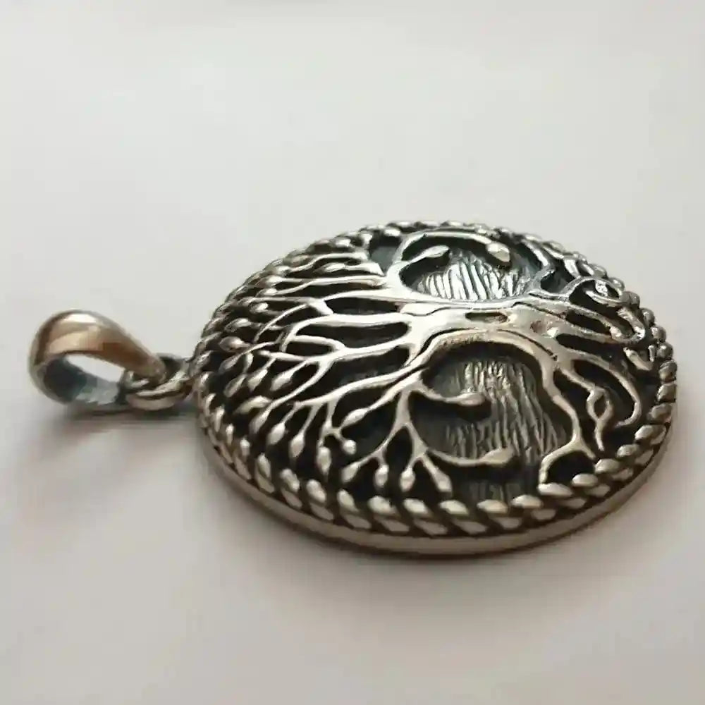 Lebensbaum Anhänger Schmuck - Baum Eiche 925er Silber 26 mm