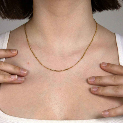 Massive Goldkette Figarokette diamantiert Halskette 333 - 8 Karat Gold