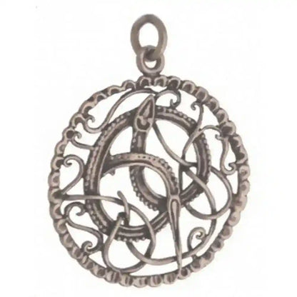 Midgardschlange Bronze Anhänger Schmuck 47x40mm