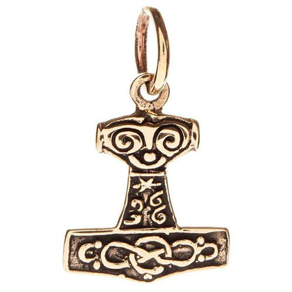 Mjölnir sehr klein Bronze Anhänger Schmuck - Thorhammer - 19x11mm