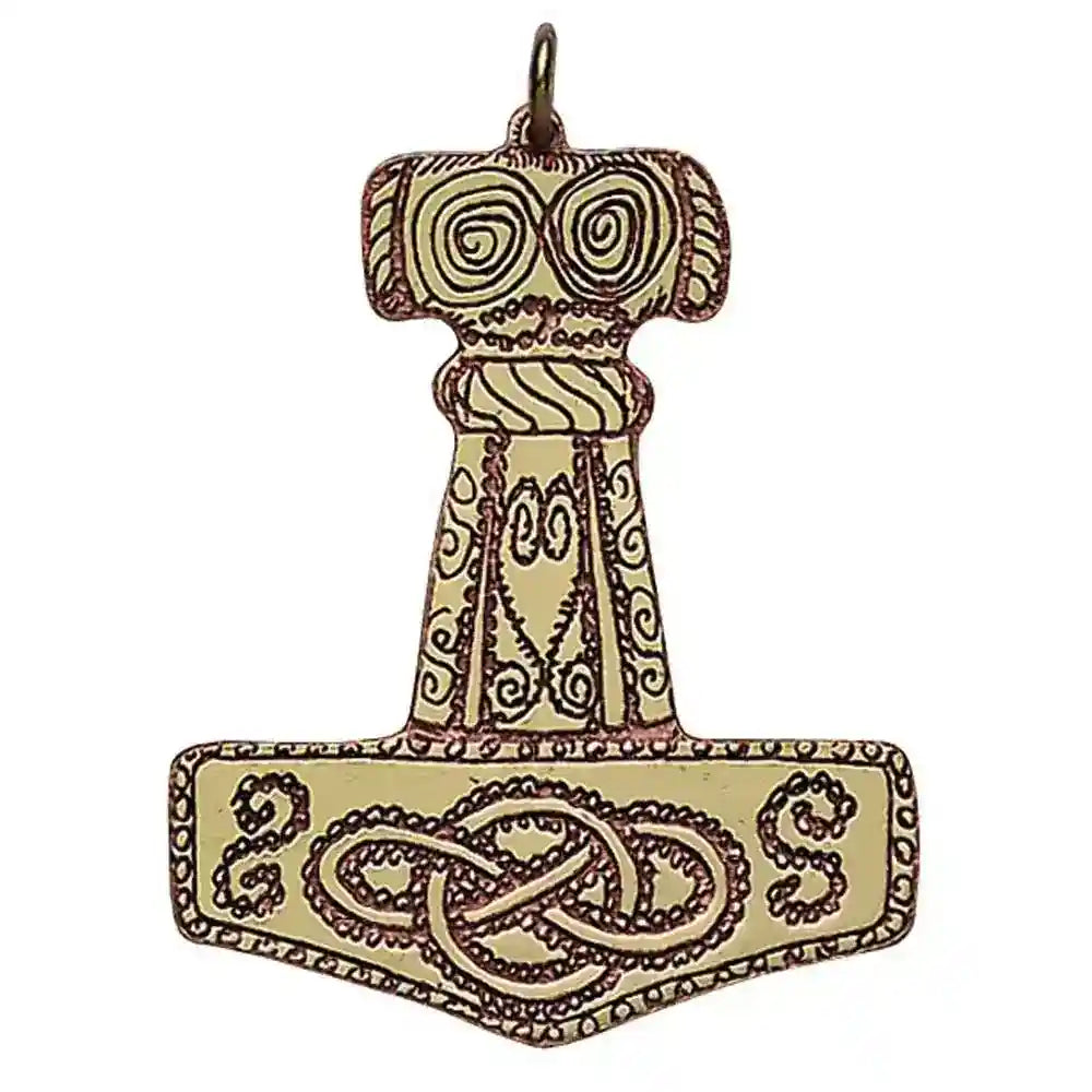 Mjölnir Thorhammer Amulett Messing Kupfer Talisman: 40 x 33 mm