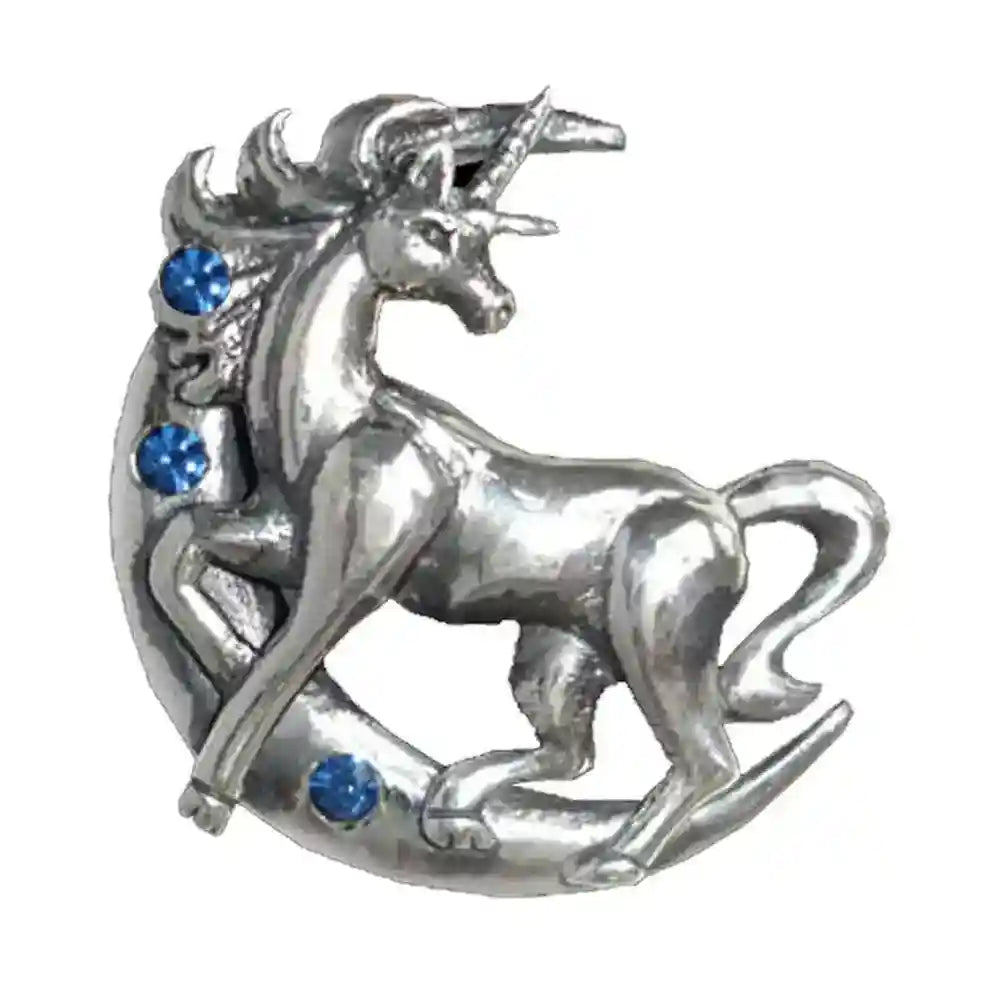 Mondeinhorn Schmuck Anhänger 925er Silber 3 Kristalle