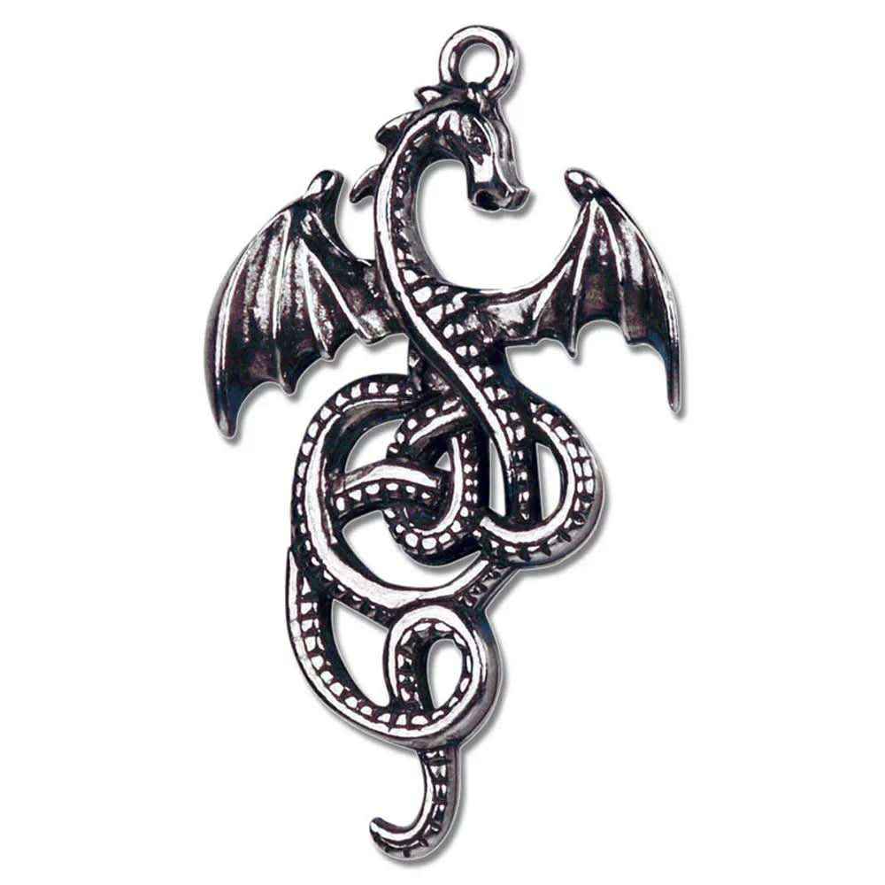 Nidhogg Drache Anhänger Schmuck mit Halskette 52x30mm