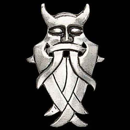 Odin`s Maske Schmuck Anhänger versilbert - Wikinger - 40x24mm