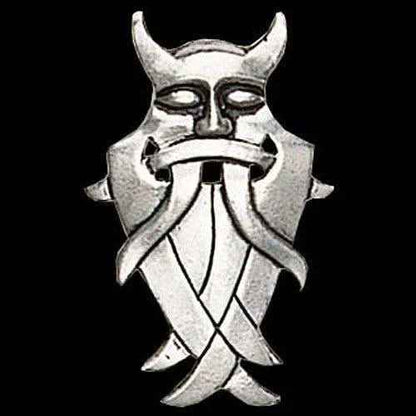 Odin`s Maske Schmuck Anhänger versilbert - Wikinger - 40x24mm