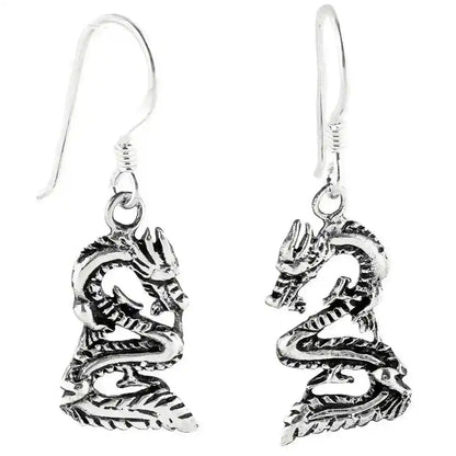 Ohrhänger, Ohrringe Drache Schmuck 925er Silber Dragon