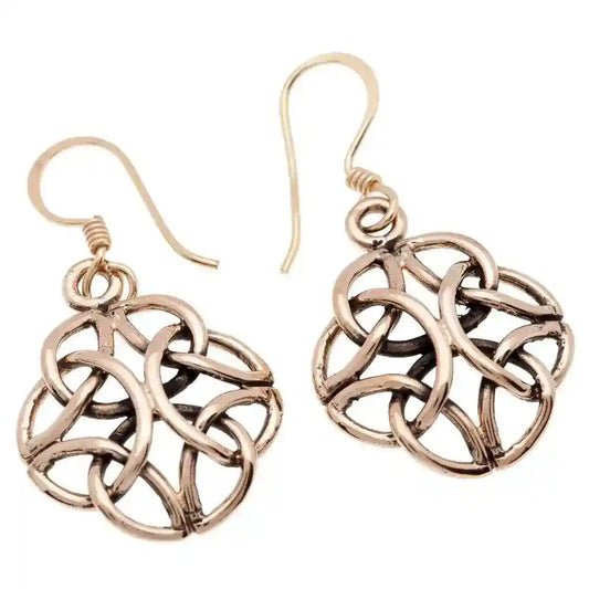 Ohrhänger, Ohrringe Keltische 4 Kreise Bronze Schmuck - Firma Holzenplotz - Silberketten-Goldketten.de 