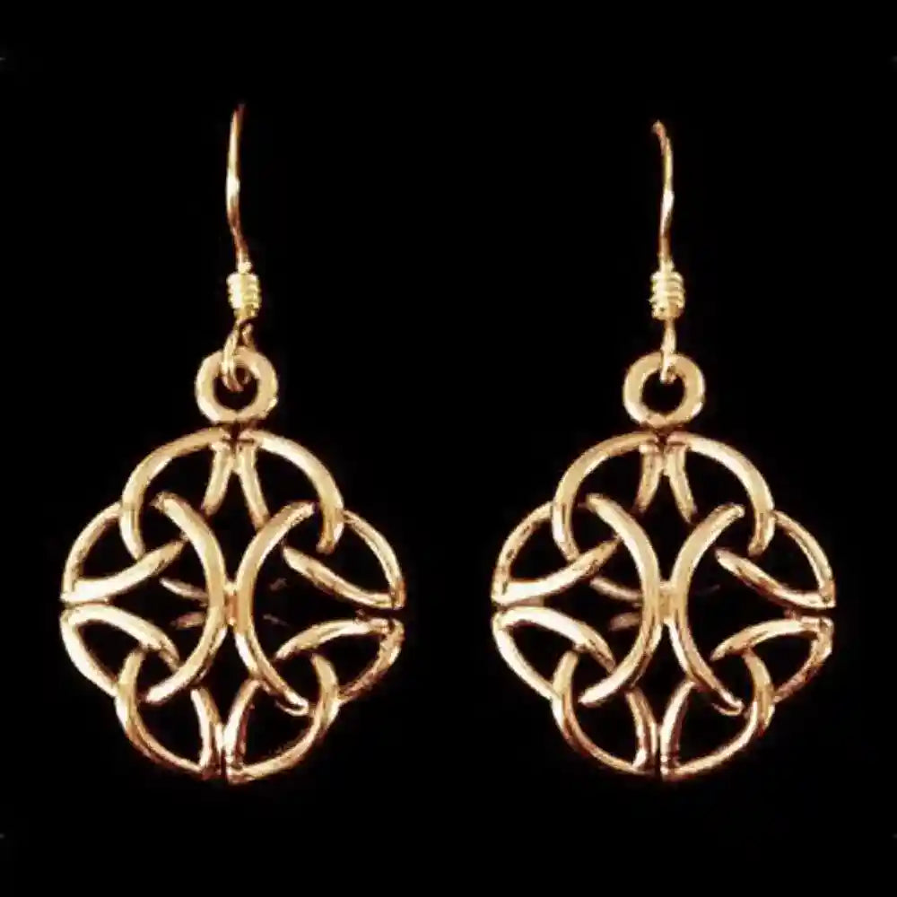 Ohrhänger, Ohrringe Keltische 4 Kreise Bronze Schmuck - Firma Holzenplotz - Silberketten-Goldketten.de 
