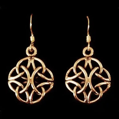 Ohrhänger, Ohrringe Keltische 4 Kreise Bronze Schmuck - Firma Holzenplotz - Silberketten-Goldketten.de 