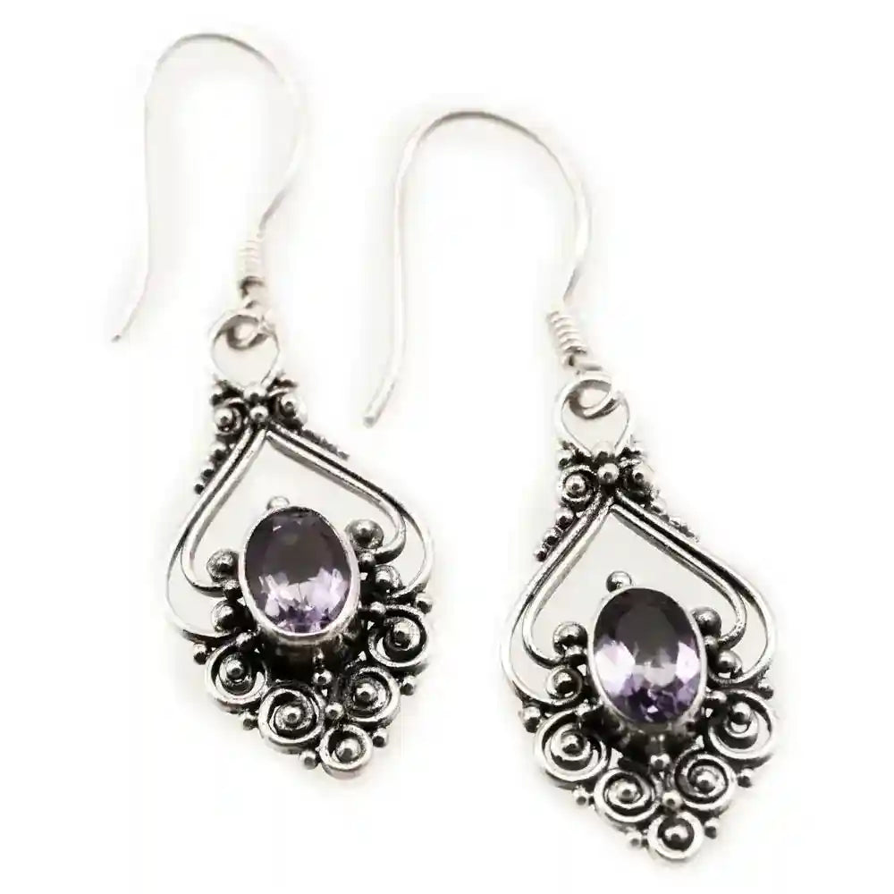 Ohrhänger, Ohrringe mit Amethyst Schmuck 925er Silber - Firma Holzenplotz - Silberketten-Goldketten.de 