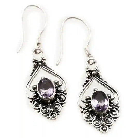 Ohrhänger, Ohrringe mit Amethyst Schmuck 925er Silber - Firma Holzenplotz - Silberketten-Goldketten.de 