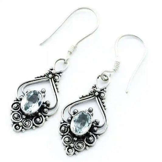 Ohrhänger, Ohrringe mit Topaz Schmuck 925er Silber - Firma Holzenplotz - Silberketten-Goldketten.de 