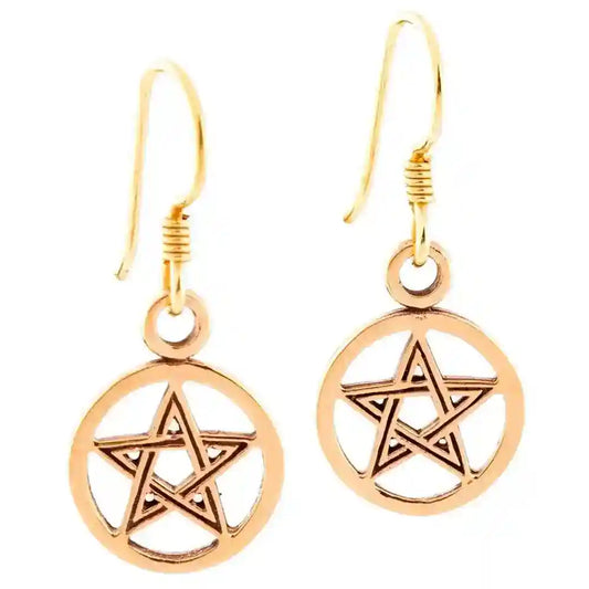 Ohrhänger, Ohrringe Pentagramm Bronze Schmuck - Firma Holzenplotz - Silberketten-Goldketten.de 