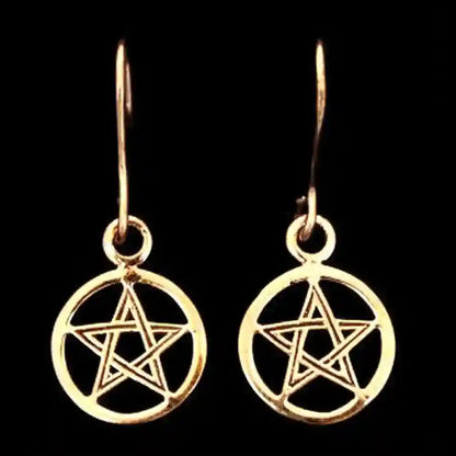 Ohrhänger, Ohrringe Pentagramm Bronze Schmuck - Firma Holzenplotz - Silberketten-Goldketten.de 