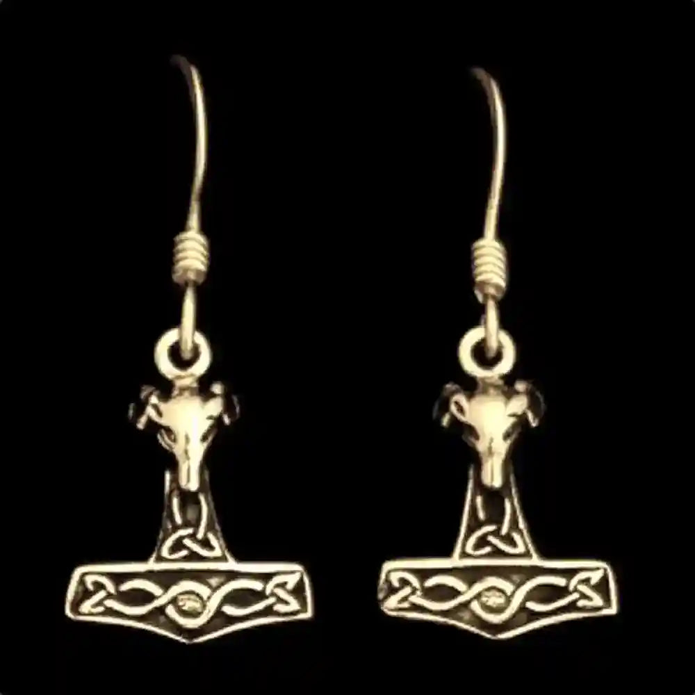 Ohrhänger, Ohrringe Widder Hammer Bronze Schmuck - Firma Holzenplotz - Silberketten-Goldketten.de 