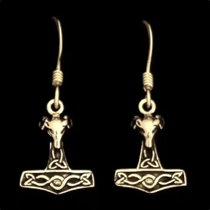 Ohrhänger, Ohrringe Widder Hammer Bronze Schmuck - Firma Holzenplotz - Silberketten-Goldketten.de 