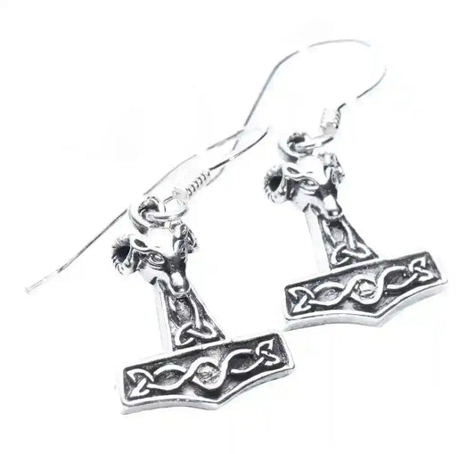 Ohrhänger Ohrringe Widder Hammer Thorhammer Wikinger Viking Schmuck Si - Firma Holzenplotz - Silberketten-Goldketten.de 