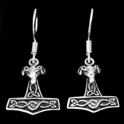 Ohrhänger Ohrringe Widder Hammer Thorhammer Wikinger Viking Schmuck Si - Firma Holzenplotz - Silberketten-Goldketten.de 