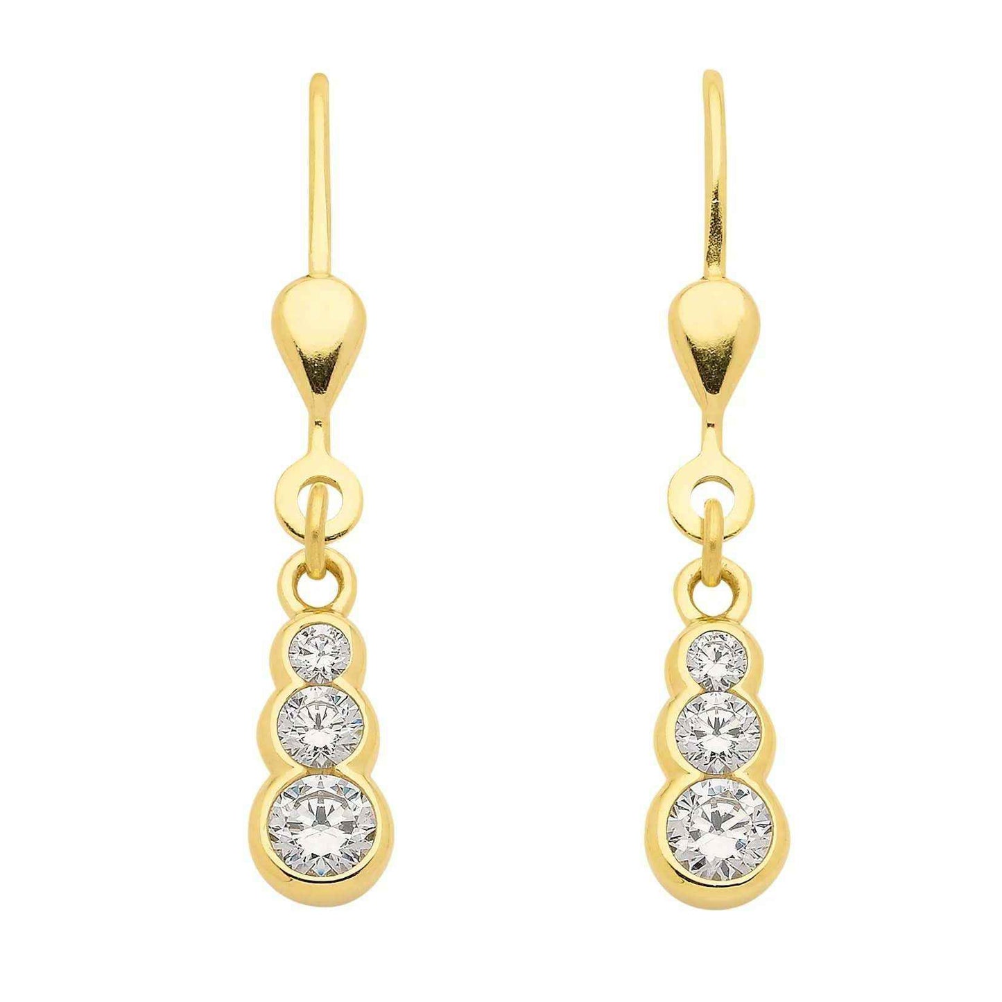 Ohrhänger, Ohrringe  Zirkonia 333 Gelbgold