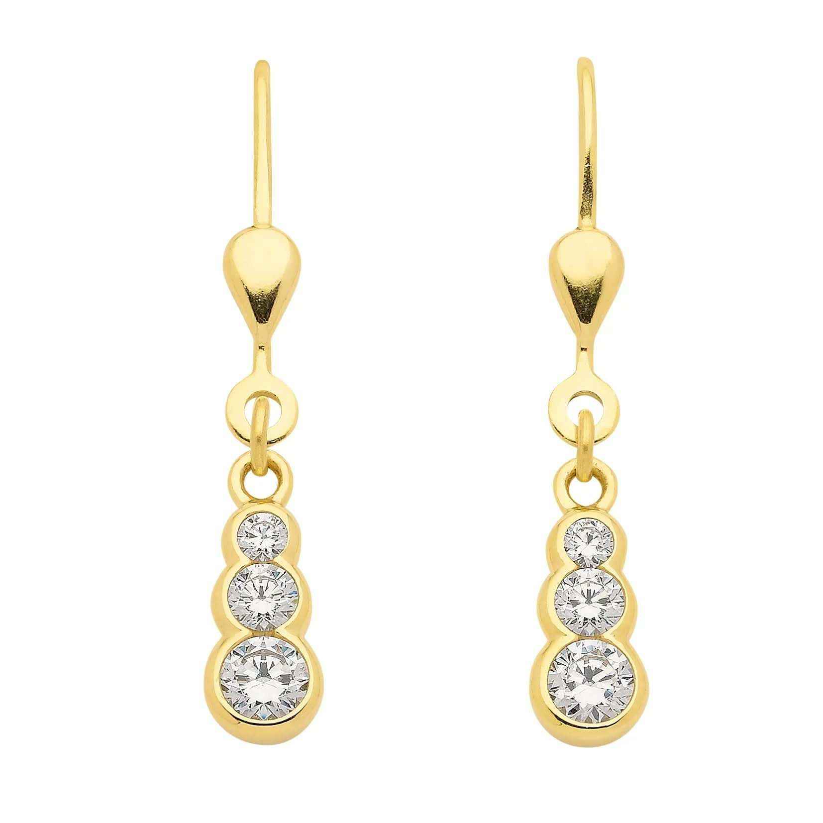 Ohrhänger, Ohrringe  Zirkonia 333 Gelbgold