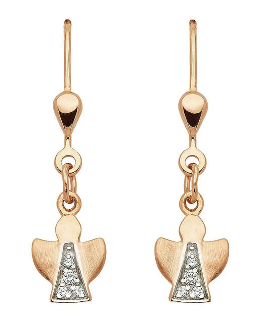 OhrhängerOhrringe Engel Zirkonia 925 Silber rhodiniert und rotgold ver - Firma Holzenplotz - Silberketten - Goldketten.de