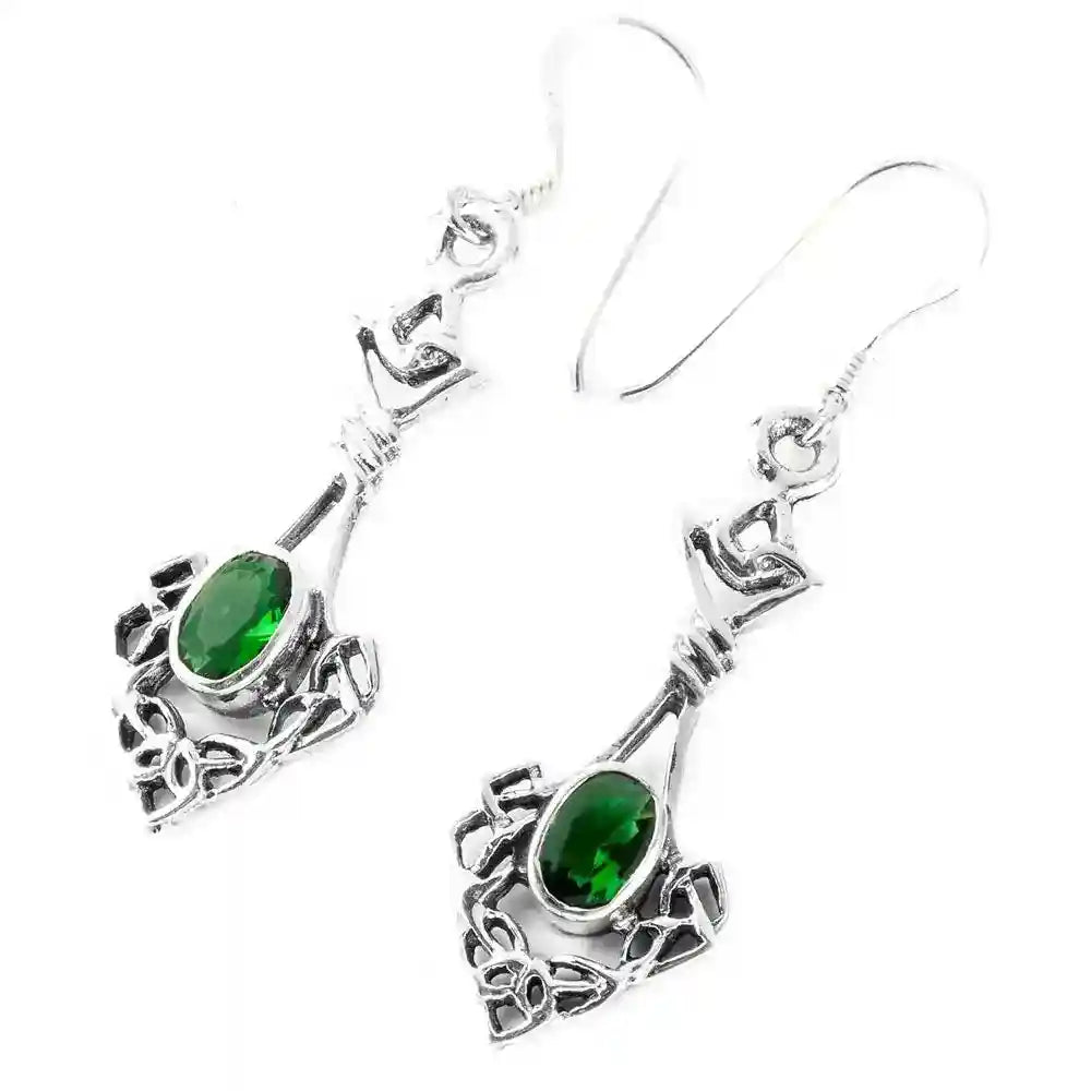OhrhängerOhrringe keltischer Ohrring Celtic Gün Kristall 925er Silber - Firma Holzenplotz - Silberketten-Goldketten.de 