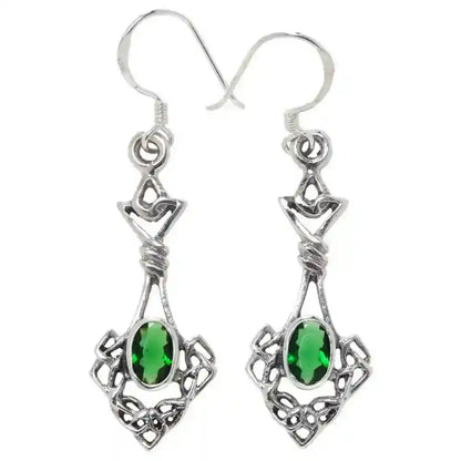OhrhängerOhrringe keltischer Ohrring Celtic Gün Kristall 925er Silber - Firma Holzenplotz - Silberketten-Goldketten.de 