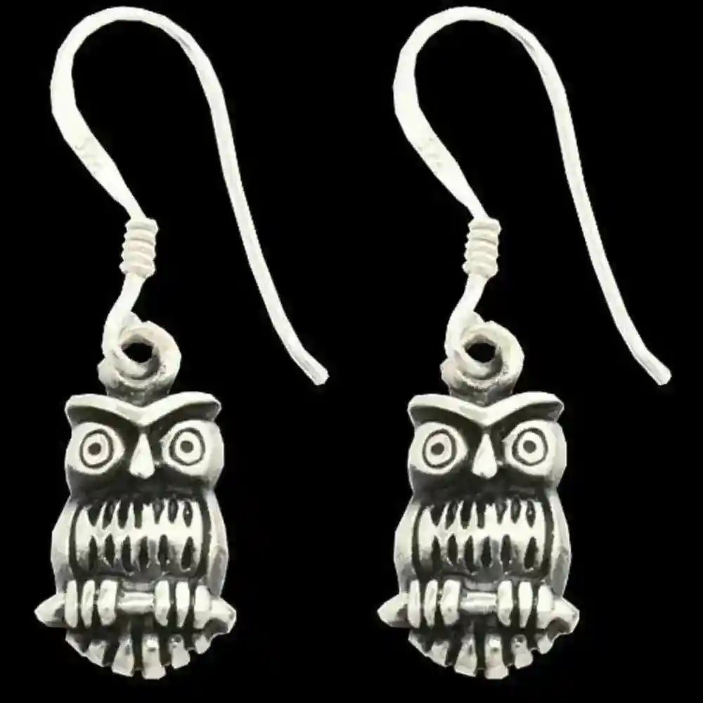Ohrschmuck Eule Uhu Vogel Kauz Schmuck 925er Silber 13mm - Firma Holzenplotz - Silberketten-Goldketten.de 