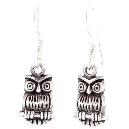 Ohrschmuck Eule Uhu Vogel Kauz Schmuck 925er Silber 13mm - Firma Holzenplotz - Silberketten-Goldketten.de 