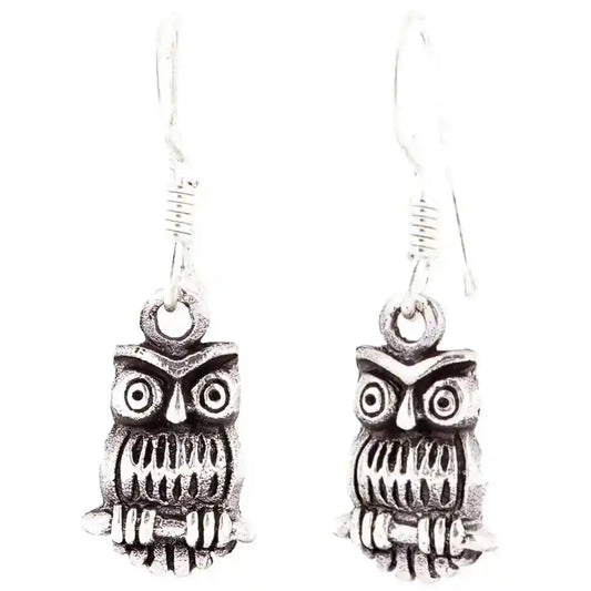 Ohrschmuck Eule Uhu Vogel Kauz Schmuck 925er Silber 13mm - Firma Holzenplotz - Silberketten-Goldketten.de 