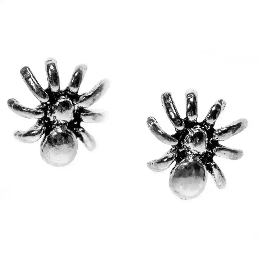 Ohrstecker 8 mm Kleine Spinnen 925er Silber Punk - Firma Holzenplotz - Silberketten-Goldketten.de 