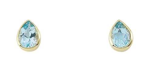 Ohrstecker Aquamarin 585 Gelbgold - Firma Holzenplotz - Silberketten - Goldketten.de