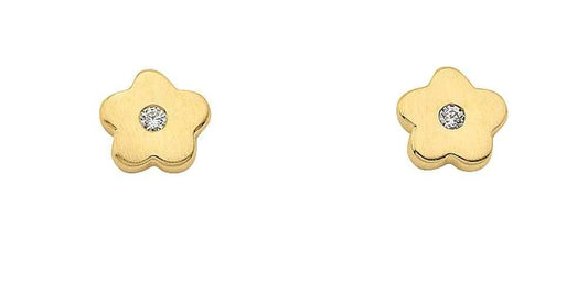 Ohrstecker Blüte Zirkonia 333 Gelbgold - Firma Holzenplotz - Silberketten - Goldketten.de