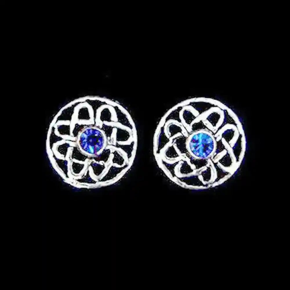 Ohrstecker Celtic Blue Crystal Schmuck 925er Silber - Firma Holzenplotz - Silberketten-Goldketten.de 