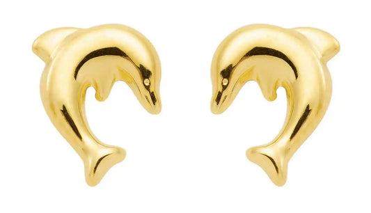 Ohrstecker Delphin 333 Gelbgold - Firma Holzenplotz - Silberketten - Goldketten.de