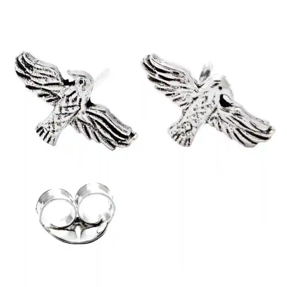 Ohrstecker Hugin und Munin 925er Silber Schmuck - Firma Holzenplotz - Silberketten-Goldketten.de 