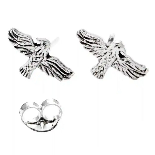 Ohrstecker Hugin und Munin 925er Silber Schmuck - Firma Holzenplotz - Silberketten-Goldketten.de 