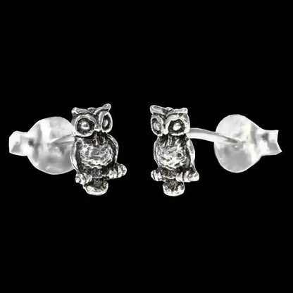 Ohrstecker Kleine Eulen Uhu 6 mm Vogel 925er Silber Schmuck - Firma Holzenplotz - Silberketten-Goldketten.de 