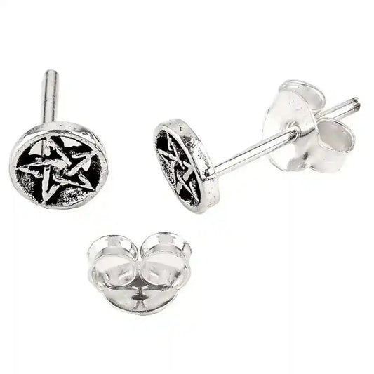 Ohrstecker Pentagramm klein Schmuck 925er Silber - Firma Holzenplotz - Silberketten-Goldketten.de 