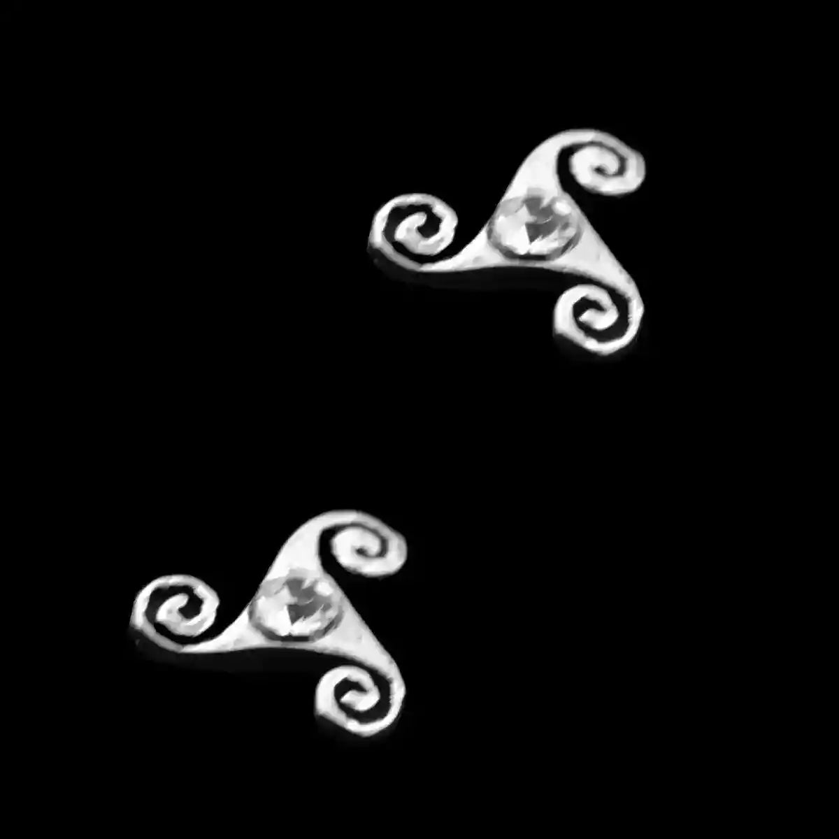 Ohrstecker Triskel Kristall 925er Silber Schmuck - Firma Holzenplotz - Silberketten-Goldketten.de 