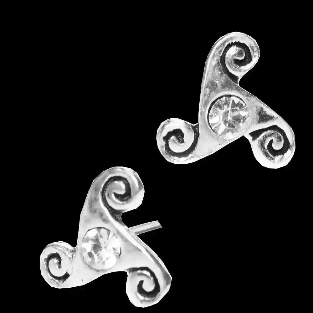 Ohrstecker Triskel Kristall 925er Silber Schmuck - Firma Holzenplotz - Silberketten-Goldketten.de 