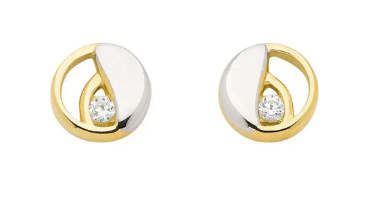 Ohrstecker Zirkonia 333 Gold rhodiniert - Firma Holzenplotz - Silberketten - Goldketten.de